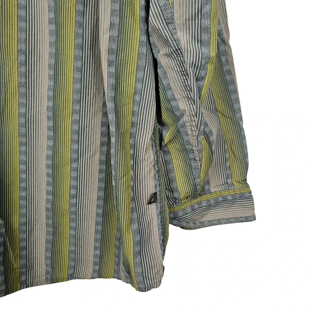 The North Face A5 Series Men's XL Green Striped Long‎ Sleeve Button Up Shirt